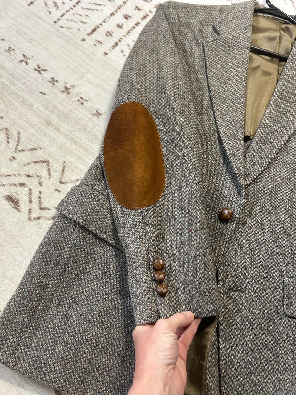 Vintage Palm Beach Men’s 100% Wool Blazer Suede Elbow Patch Sport Coat Preppy - Picture 3 of 9